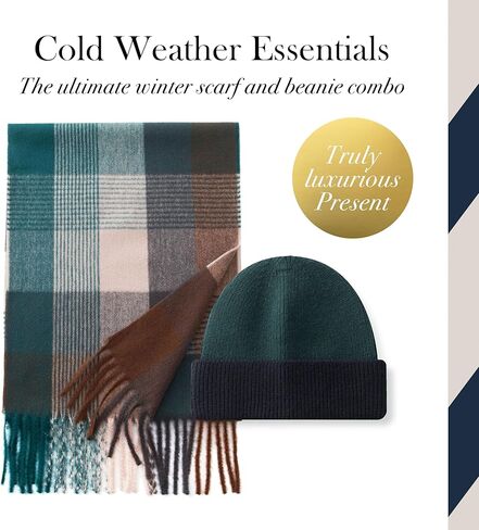 CALVIN & OLIVIA Lightweight Ultra-Soft Scarf with Hat - Perfect Holiday Gift for Men & Women in Kuwait