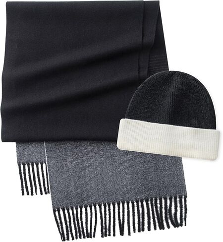 CALVIN & OLIVIA Lightweight Ultra-Soft Scarf with Hat - Perfect Holiday Gift for Men & Women in Kuwait