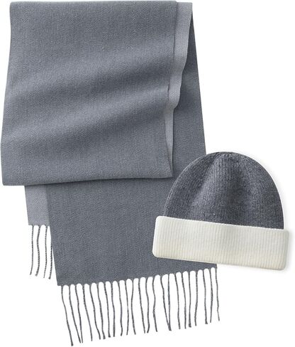 CALVIN & OLIVIA Lightweight Ultra-Soft Scarf with Hat - Perfect Holiday Gift for Men & Women in Kuwait