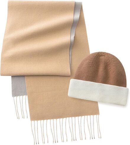 CALVIN & OLIVIA Lightweight Ultra-Soft Scarf with Hat - Perfect Holiday Gift for Men & Women in Kuwait
