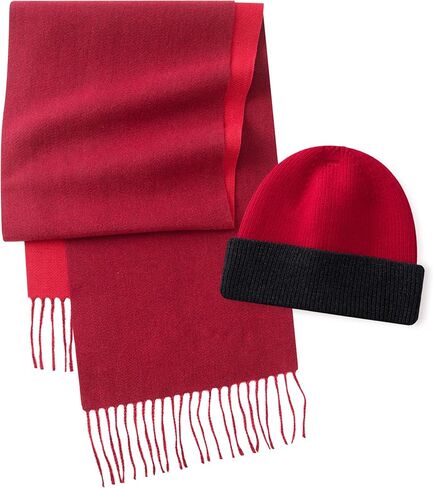 CALVIN & OLIVIA Lightweight Ultra-Soft Scarf with Hat - Perfect Holiday Gift for Men & Women in Kuwait