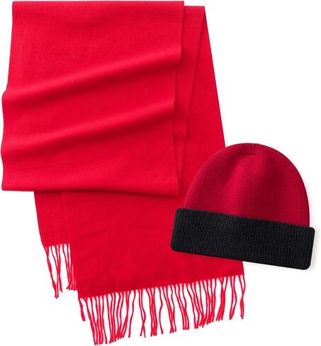 CALVIN & OLIVIA Lightweight Ultra-Soft Scarf with Hat - Perfect Holiday Gift for Men & Women in Kuwait