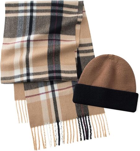 CALVIN & OLIVIA Lightweight Ultra-Soft Scarf with Hat - Perfect Holiday Gift for Men & Women in Kuwait