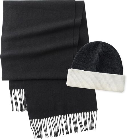 CALVIN & OLIVIA Lightweight Ultra-Soft Scarf with Hat - Perfect Holiday Gift for Men & Women in Kuwait