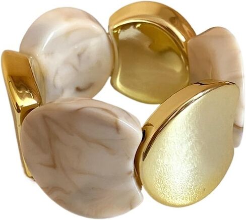 Bohemian Cylinder Acrylic Bangle - Retro Ethnic Style Elastic Wrist Accessory in Saudi Arabia