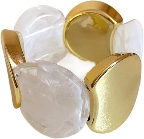Bohemian Cylinder Acrylic Bangle - Retro Ethnic Style Elastic Wrist Accessory in Saudi Arabia