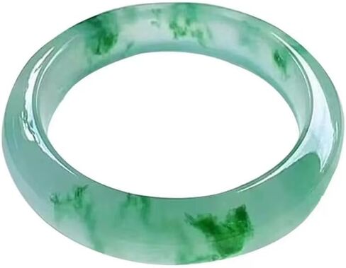 Natural Jade Bangle Bracelet for men women -Round Multi-Polished Design, Feng Shui Good Luck Accessory, Gift Box Included,Valentine gift for her/him in Saudi Arabia