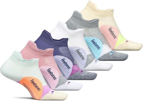 Feetures High Performance Max Cushion Ankle Sock - Tab Socks for Women & Men with Heel Tab - Strawberry Latte Mix, Large (3 Pair) in Saudi Arabia