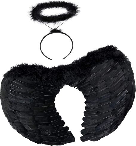 Angel Costume Wings and Halo Angel Costume for Women Girls Kids Halloween Christmas(White) in Kuwait