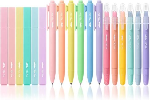 Mr. Pen- Aesthetic Highlighters and Gel Pens, 18 Pack, Gel Highlighters for Bibles, Earth Tone Highlighters, Colored Gel Pens, Highlighter Pens, Vintage Color Bible Highlighter No Bleed in Saudi Arabia