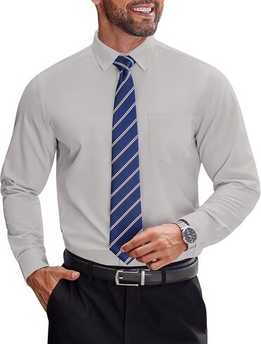 COOFANDY Mens Dress Shirts Long Sleeve Business Shirts Stain Shield Mens Button Down Shirt in Saudi Arabia