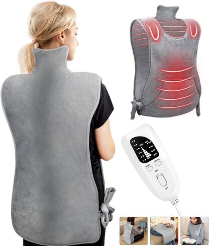 FTOYIN Heating Pad for Back Pain Relief, 16"x54" Large Heating Pad for Neck and Shoulders and Period Cramps, 6 Heat Settings, 4 Timers, Mothers Day Gifts, Birthday Gifts for Women in Saudi Arabia