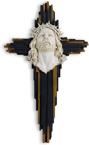 ShineOnAngel Jesus Wall Cross Sculpture، 10 بوصة من الراتنج الإغاثة مشع المنقذ الجدار الصليب الديكور، اللون الفضي يدويا للمنزل المسيحي، الكنيسة، أو غرفة الصلاة الديكور (الفضة) in Kuwait