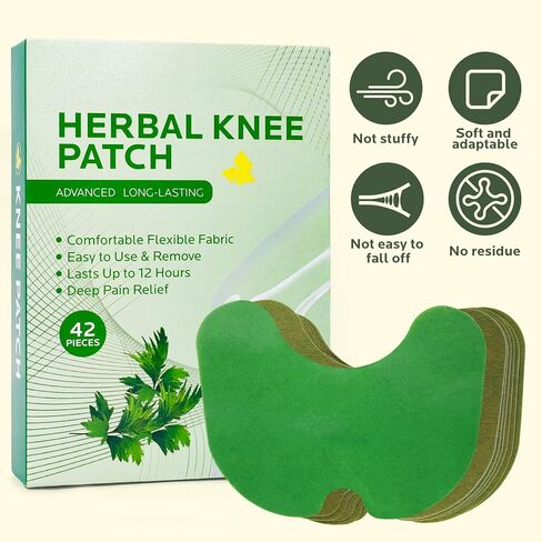 42Pcs Knee Relief Patch: Extra Strength Warming Herbal Plaster with Wormwood Extract - 12 Hour Heat for Joint, Muscle, Back & Neck in Saudi Arabia