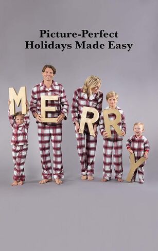 PajamaGram Christmas Pajamas For Family, Fireside Plaid, 4T Red in Saudi Arabia