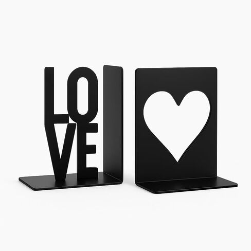 Dog Bookends, Black Metal Book Ends for Shelves, Sitting & Walking Dog Silhouette Set, Heavy-Duty 0.08" Thick Steel Book Holder for Home Office, Decorative Gift for Dog Lovers in Saudi Arabia