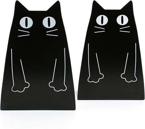 TOBSON Cute Cat Heavy Duty Bookend Nonskid Bookends Art Decoration,A Pairs(Yellow) in Saudi Arabia