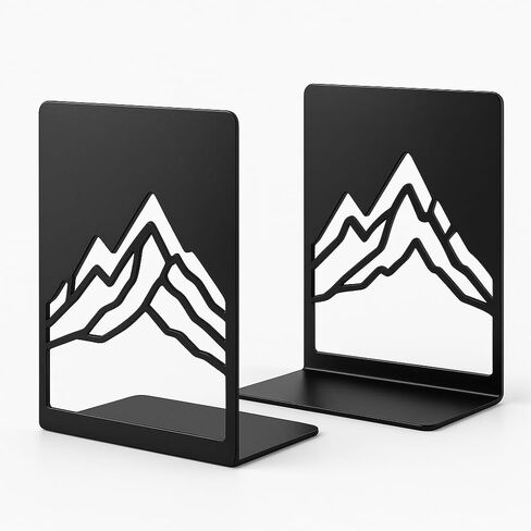 Dog Bookends, Black Metal Book Ends for Shelves, Sitting & Walking Dog Silhouette Set, Heavy-Duty 0.08" Thick Steel Book Holder for Home Office, Decorative Gift for Dog Lovers in Saudi Arabia