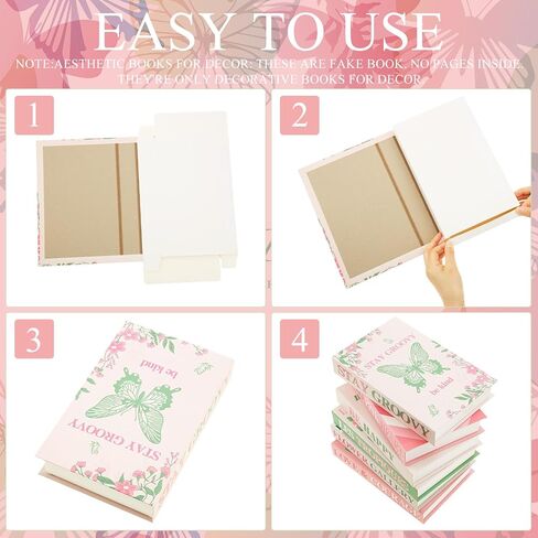 Honoson Decorative Books Aesthetic Fake Books Set for Home Room Decor Bookshelf Decoration Coffee Table Decor(Romantic,6 Pcs) in Saudi Arabia