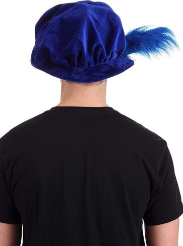 Costume Hat for Romeo - Velvet Hat with Faux Fur Feather and Adjustable Band in Saudi Arabia