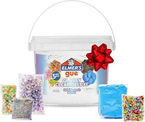 Elmer's Gue Premade Slime, Glassy Clear 3 Lb. Bucket - Includes 5 Sets of Slime Add-ins in Kuwait