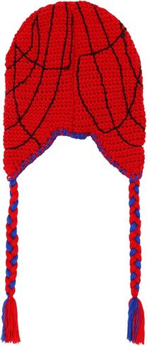 Marvel Spider-Man Crochet Peruvian Beanie MayDay Inspired, Hand-Woven Winter Knit Cap with Braided Tassels, Red and Blue in Saudi Arabia