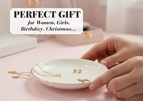 InnoBeta Pomeranian Gifts for Women, Ceramic Jewelry Dish, Trinket Tray for Rings Earrings Necklace Keys, Decorative Plate for Birthday, Christmas, Mother's Day, 4.75" in Saudi Arabia