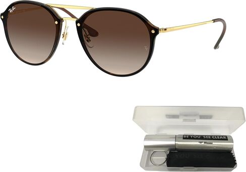 حزمة النظارات الشمسية Ray-Ban RB4292N: RB 4292N BLAZE DOUBLEBRIDGE 710/13 Blaze Doublebridge Light Havan 61mm ومجموعة تنظيف النظارات in Kuwait