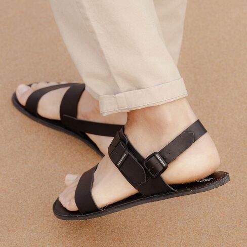 GROUNDIES Kos Men’s Barefoot Sandals – Wide Toe Box, Zero-Drop Leather Design, Flexible Outsole in Saudi Arabia