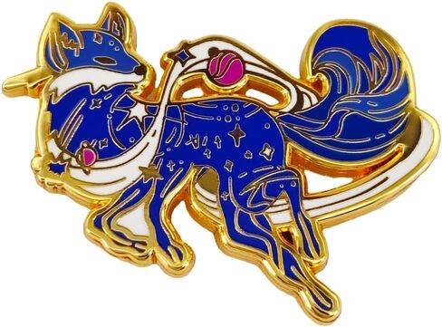 Enamel Pin,Starry Fox Lapel Pin,DIY Decor Collection,Magical Brooch,Fantasy Animal Badge,Gift For Mythology Enthusiasts,Art Lovers,Teens,Friends,Pin on Denim Jacket,Canvas Bag,Backpack in Saudi Arabia