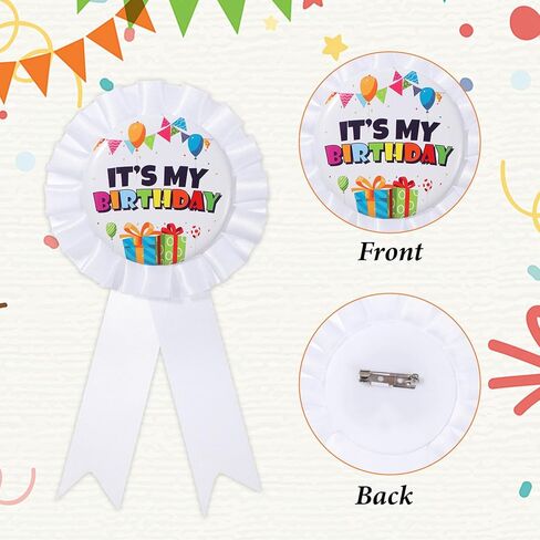 It’s My Birthday Brooch Pin, Birthday Girl Pin Ribbon Happy Birthdays Buttons Colorful Satin Grosgrain Badge Reel Brooch Pins for Women Men Boys Girls Birthdays Gifts Party Decorations Supplies in Saudi Arabia