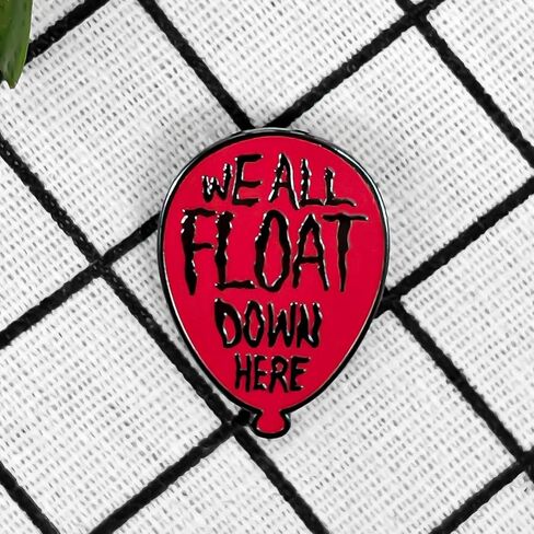دبوس المينا We All Float Down Here - سلسلة الموضوع - دبوس طية صدر السترة من المينا - شارة مطلية للملابس والحقائب والأشرطة in Saudi Arabia