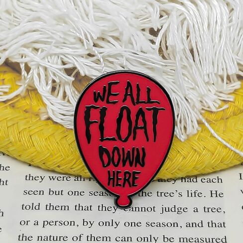 دبوس المينا We All Float Down Here - سلسلة الموضوع - دبوس طية صدر السترة من المينا - شارة مطلية للملابس والحقائب والأشرطة in Saudi Arabia