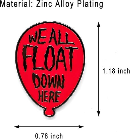 دبوس المينا We All Float Down Here - سلسلة الموضوع - دبوس طية صدر السترة من المينا - شارة مطلية للملابس والحقائب والأشرطة in Saudi Arabia