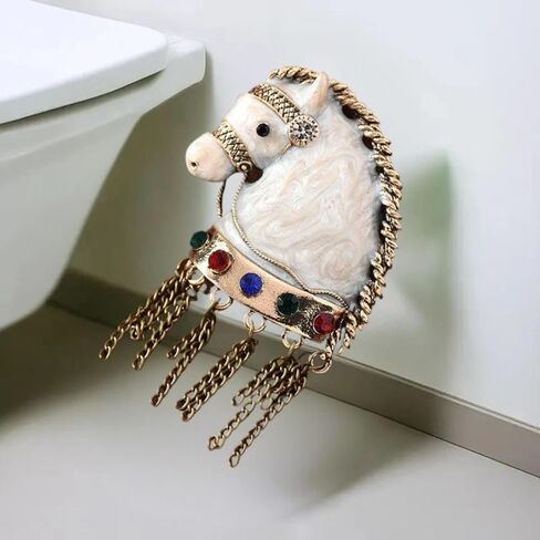 Rhinestone Horse Vintage Brooches For Women Unisex Tassels Zodiac Horse Pins Banquet Party Backpack Gifts Jewelry Accessories in Saudi Arabia