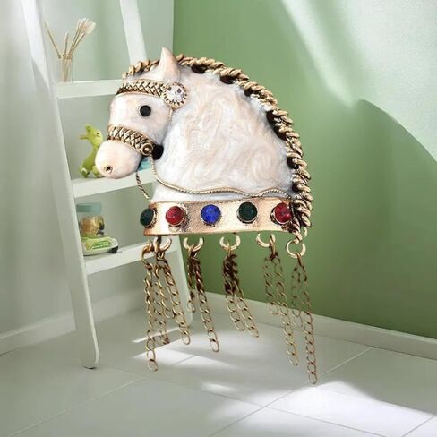 Rhinestone Horse Vintage Brooches For Women Unisex Tassels Zodiac Horse Pins Banquet Party Backpack Gifts Jewelry Accessories in Saudi Arabia