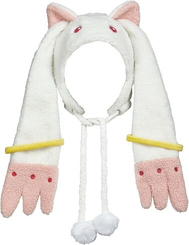 Micotaku Plush Hat Puella Magi Madoka Magica Kyubey Adorable Cosplay Accessory Pink and White in Saudi Arabia