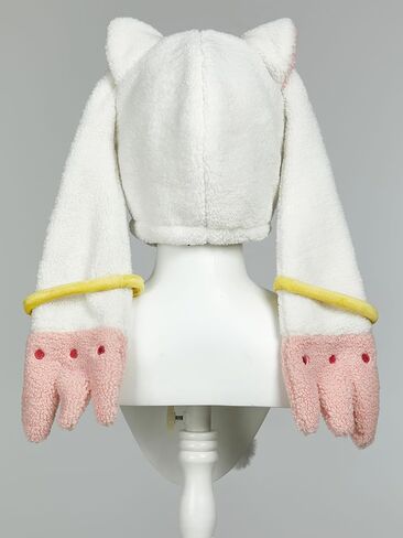 Micotaku Plush Hat Puella Magi Madoka Magica Kyubey Adorable Cosplay Accessory Pink and White in Saudi Arabia