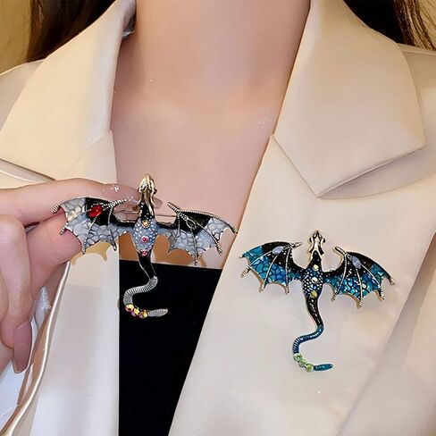 4PCS Dragon Brooch Pin for Jacket Backpack Hat, Vintage Cartoon Fantasy Lapel Pin for Women Men Gift in Kuwait