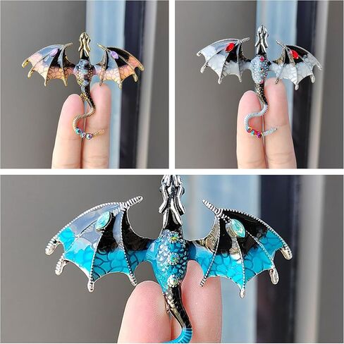4PCS Dragon Brooch Pin for Jacket Backpack Hat, Vintage Cartoon Fantasy Lapel Pin for Women Men Gift in Kuwait