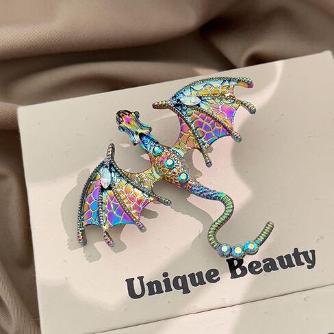 4PCS Dragon Brooch Pin for Jacket Backpack Hat, Vintage Cartoon Fantasy Lapel Pin for Women Men Gift in Kuwait