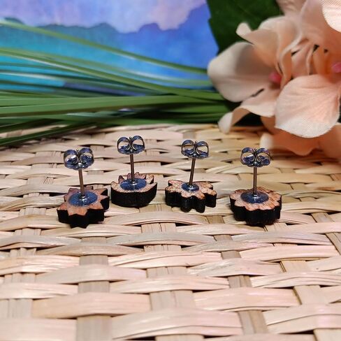 Mismatched Succulent Plant Stud Earrings 4 Piece Gift SET with Hypoallergenic Nickel Free Posts in Saudi Arabia