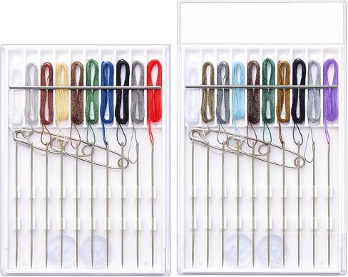 2 Boxes (20 Pcs) Pre Threaded Needle Kit Assorted Color (Simple Color) in Saudi Arabia