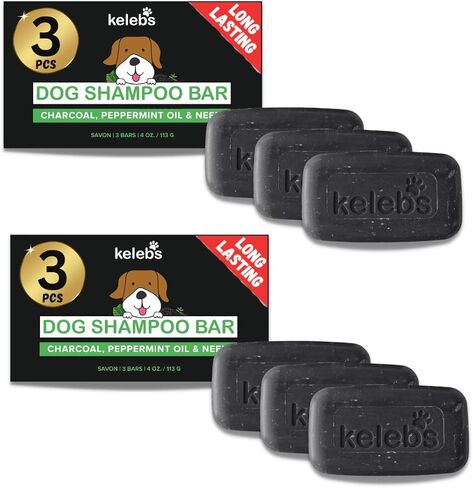 Deshedding Dog Shampoo Bar for Shedding Control, Natural Ingredients with Coconut Oil & Shea Butter | No Plastic Waste, Vegan, 3 Bars in Saudi Arabia