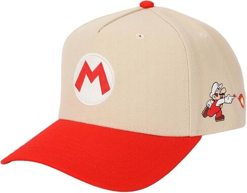 Super Mario Bros Fire Mario White & Red Retro Grandpa Snapback Hat in Kuwait