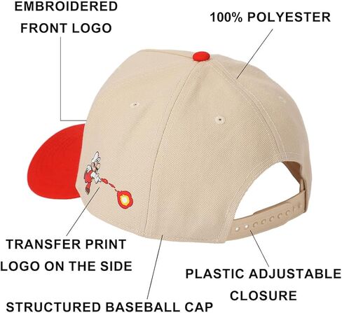 Super Mario Bros Fire Mario White & Red Retro Grandpa Snapback Hat in Kuwait