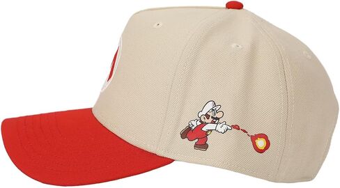 Super Mario Bros Fire Mario White & Red Retro Grandpa Snapback Hat in Kuwait