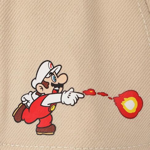Super Mario Bros Fire Mario White & Red Retro Grandpa Snapback Hat in Kuwait