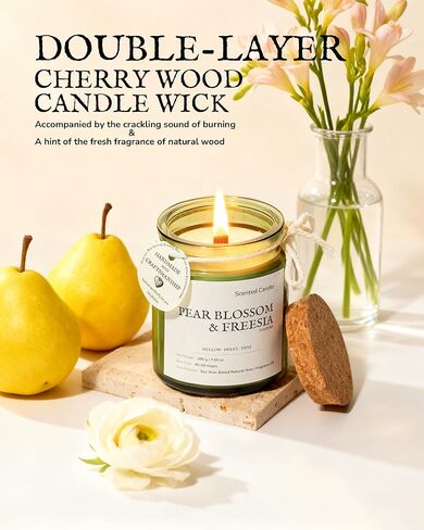 مجموعة هدايا من 3 شموع معطرة بشمع الصويا غير سامة للنساء، 21.15 أونصة شمعة فتيل خشبية للمنزل، وقت حرق طويل 135 ساعة، شموع عطرية، أعياد الميلاد، الذكرى السنوية، الزفاف، عيد الميلاد in Kuwait