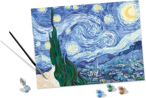 Ravensburger Van Gogh: مجموعة الطلاء بالأرقام الليلية المرصعة بالنجوم للبالغين - 23518 - فنون الرسم والحرف اليدوية للأعمار من 14 عامًا فما فوق in Saudi Arabia